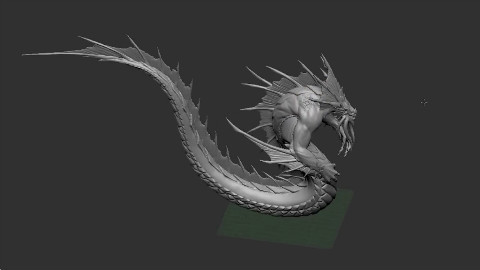 4.海怪模型细化二丨3D建模丨ZBRUSH教学丨王氏教育集团